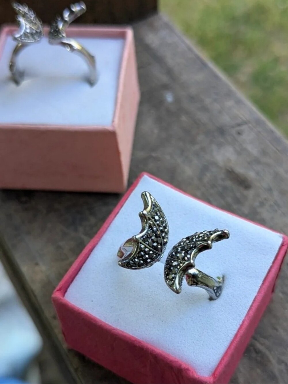 Ethereal Crystal Open-Band Wing Ring (9/10)